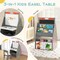 Costway Kids Table & Chair Set with Rotatable Double-sided Magnetic Blackboard & Whiteboard Grey/White